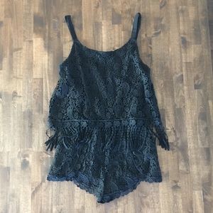 Black Crochet/Lace Romper Size Small
